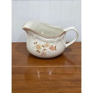 Cordella Collection Stoneware Burnet Gravy Boat floral Vintage 16 oz